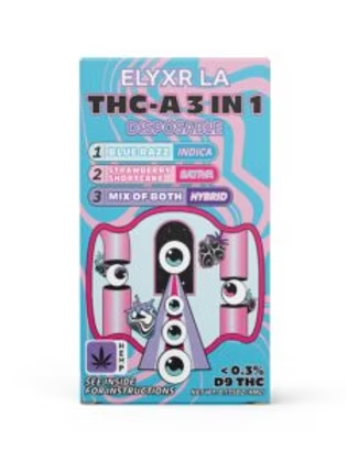 3 in 1 Disposable 4g vape by Elixr LA