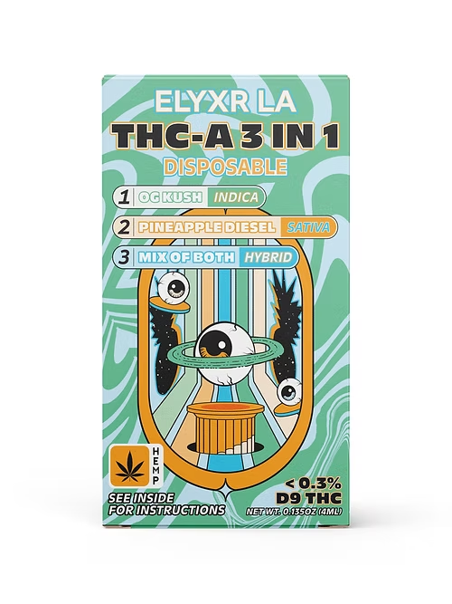 3 in 1 Disposable 4g vape by Elixr LA